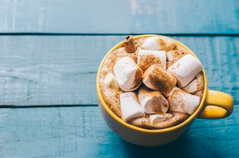 Coffee With Marshmallows Stock Photos
