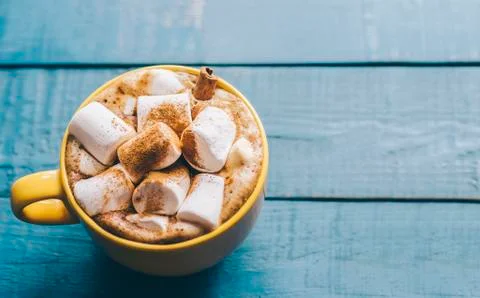 Coffee With Marshmallows Stock Photos