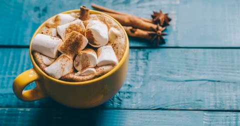 Coffee With Marshmallows Stock Photos
