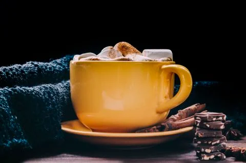 Coffee With Marshmallows Stock Photos