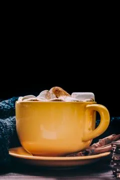 Coffee With Marshmallows Stock Photos