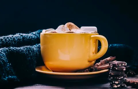 Coffee With Marshmallows Stock Photos