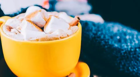 Coffee With Marshmallows Stock Photos