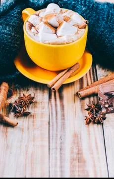 Coffee With Marshmallows Stock Photos