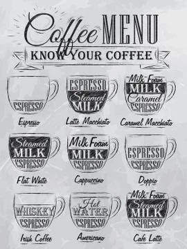 Coffee menu coal Stock Illustration
