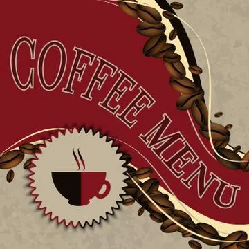 Coffee menu. Cup of coffee label. Stock Illustration