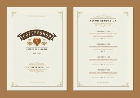 Coffee menu design brochure template vector Illustration Stock Illustration