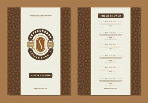 Coffee menu design brochure template vector Illustration Stock Illustration