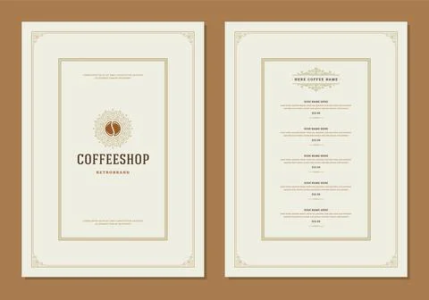 Coffee menu design brochure template vector Illustration Stockillustratie