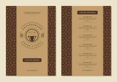 Coffee menu design brochure template vector Illustration Stock Illustration