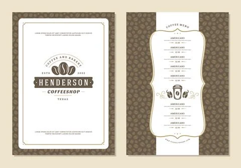 Coffee menu design brochure template vector Illustration Stockillustratie