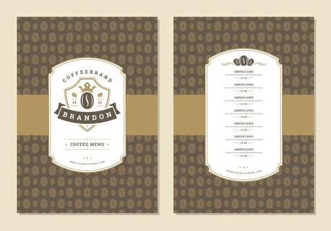 Coffee menu design brochure template vector Illustration Stock Illustration