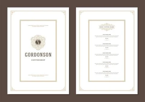 Coffee menu design brochure template vector Illustration Stock Illustration