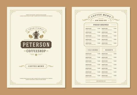 Coffee menu design brochure template vector Illustration Stockillustratie