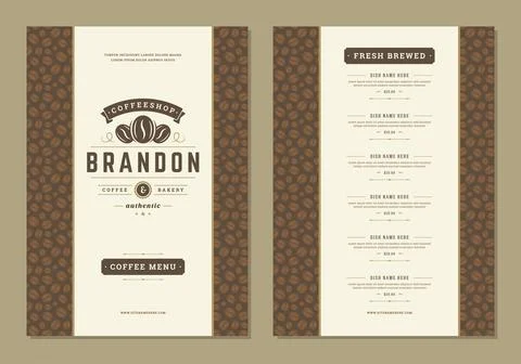 Coffee menu design brochure template vector Illustration Stock Illustration