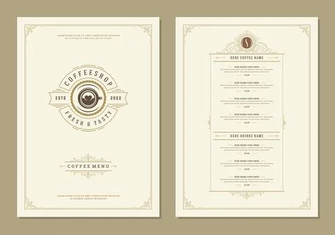 Coffee menu design brochure template vector Illustration Stock Illustration