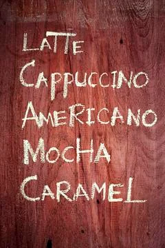Coffee menu handwritten Stock Photos