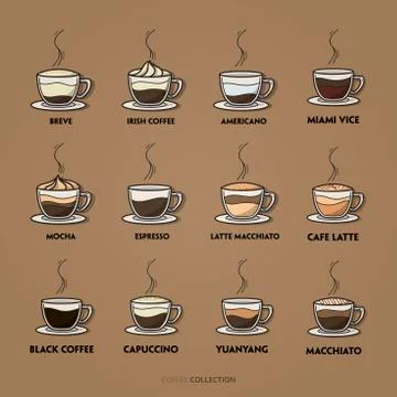 Coffee menu icon set design Stock-Illustration