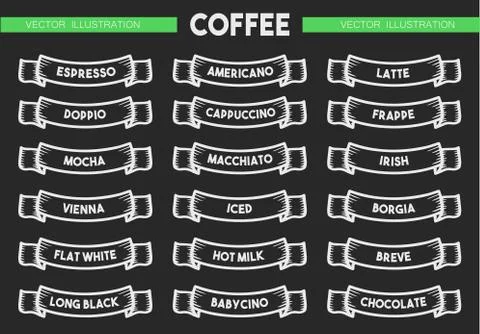 Coffee menu icon set Stock-Illustration