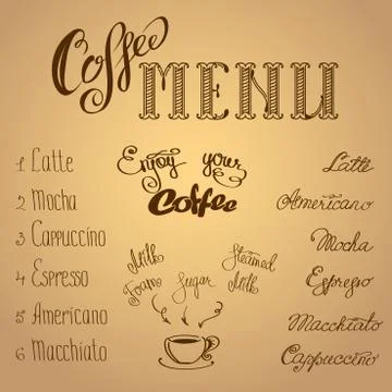Coffee menu Stock Illustration