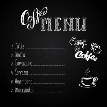 Coffee menu Stock Illustration