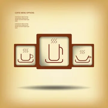 Coffee menu or infographics vector illustration with various types of coffee Stock Illustration