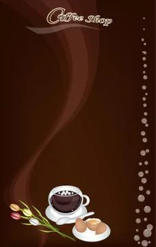 A Coffee Menu Pattern on Brown Background Illustrazione stock