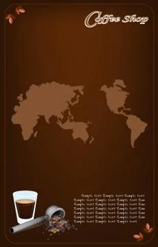 A Coffee Menu Template for Cafe and Coffeehouse Stock Illustration