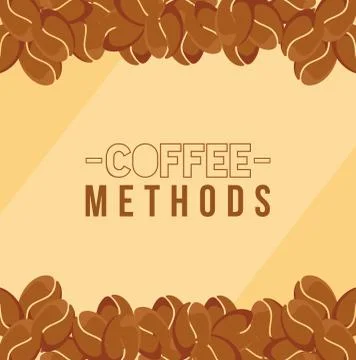 Coffee methods with beans vector design Stock Illustration