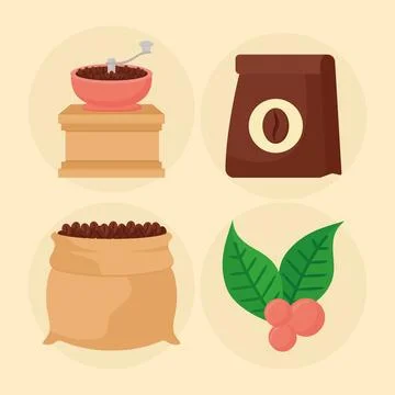 Coffee methods icons Stock Illustration