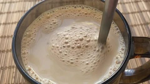 Coffee with milk. Stock Footage 219472345