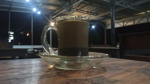 Coffee with Milk at Night Video stock 318542040