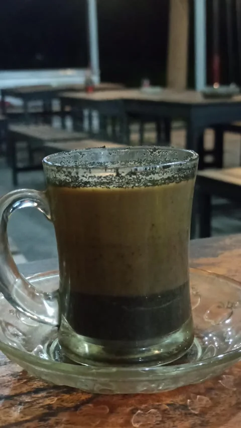 Coffee with Milk at Night Video stock 318542042