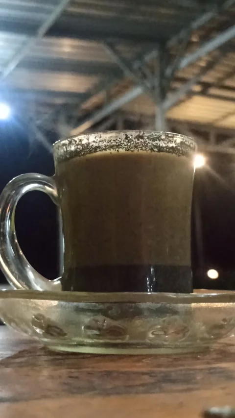 Coffee with Milk at Night Video stock 318542045