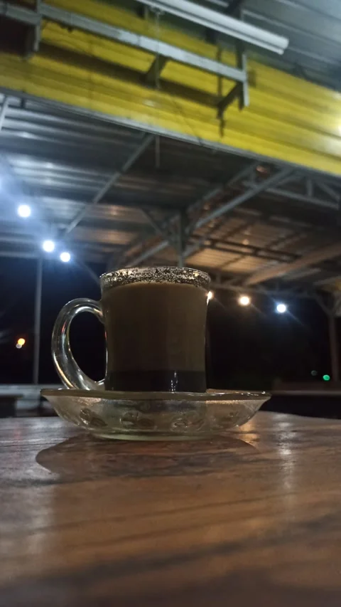 Coffee with Milk at Night Video stock 318542058