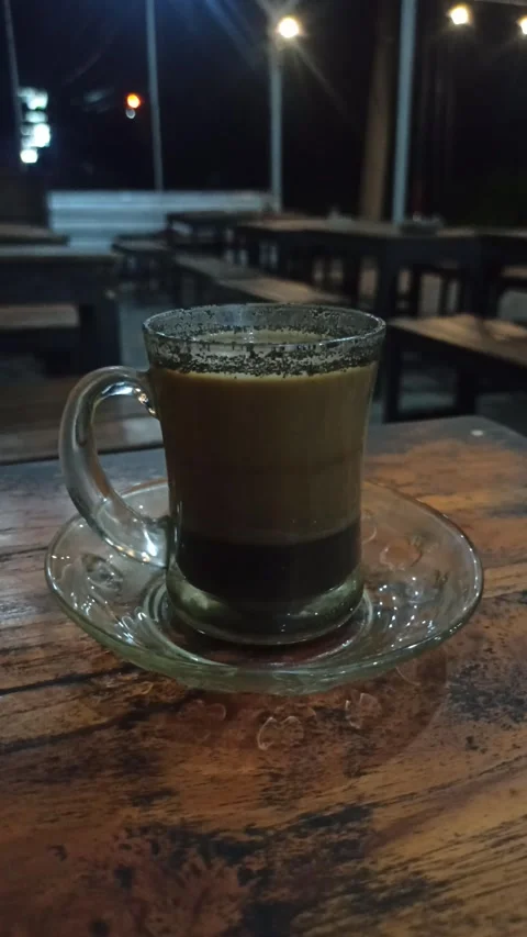 Coffee with Milk at Night Video stock 318542065