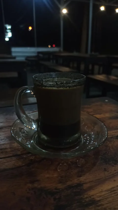 Coffee with Milk at Night Video stock 318542067
