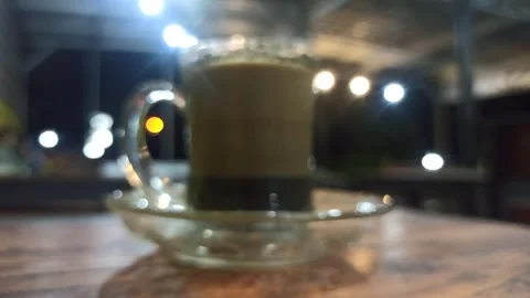 Coffee with Milk at Night Video stock 318542080