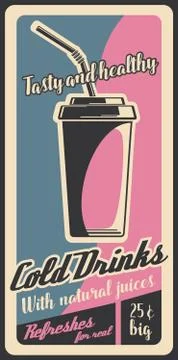 Coffee milkshake or juice. Vector fast food drinks Stock Illustration