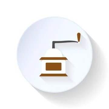 Coffee mill flat icon Stock Illustration