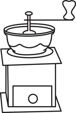 Coffee Mill Icon, Coffee Mill Flat Icon 스톡 일러스트