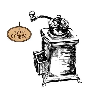 Coffee mill Stock Illustration