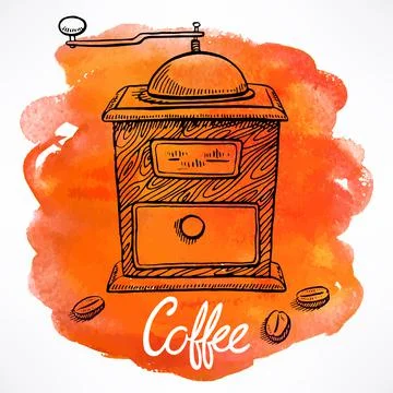 Coffee mill Stock Illustration