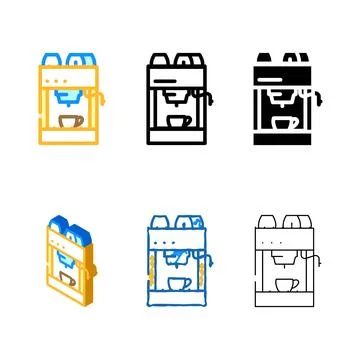 Coffee mix maker with cup dryer color icon vector Illustrazione stock