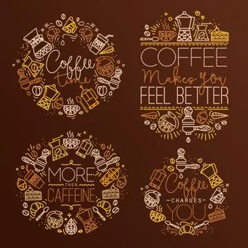 Coffee monograms Stock Illustration