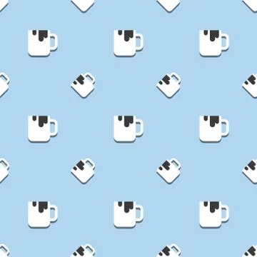 Coffee Morning Drink Seamless Pattern Stock Illustration