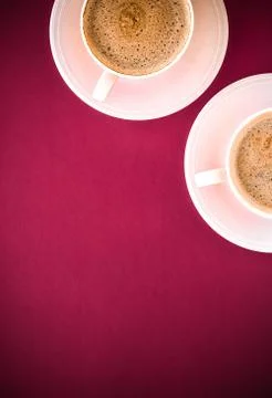Coffee in the morning, flatlay background with copyspace Foto stock