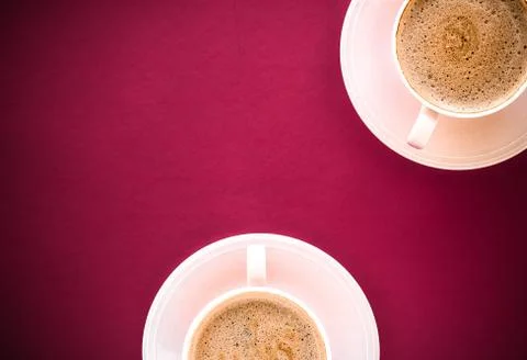 Coffee in the morning, flatlay background with copyspace Stock Photos