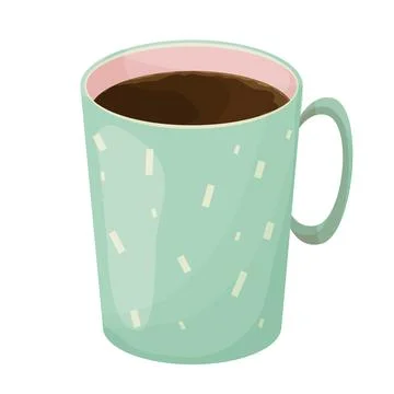 Coffee mud aroma hot beverage in cartoon style isolated on white background Illustrazione stock