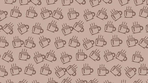 Coffee Mug Brown Simple Pattern Design Stock Footage 326839276